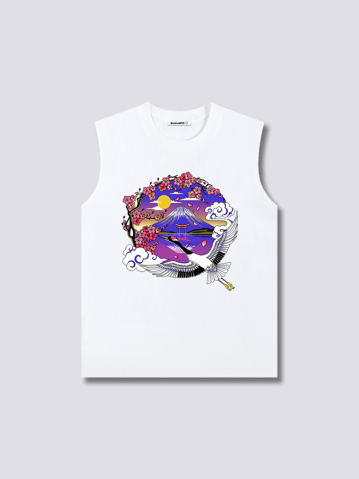 Mount Fuji Crane Tank Top