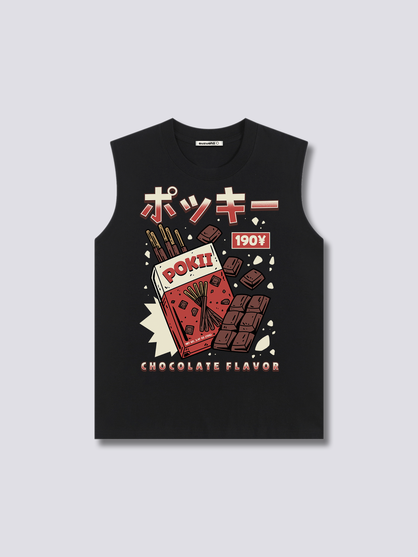 Front Print - Chocolate Pokii Tank Top