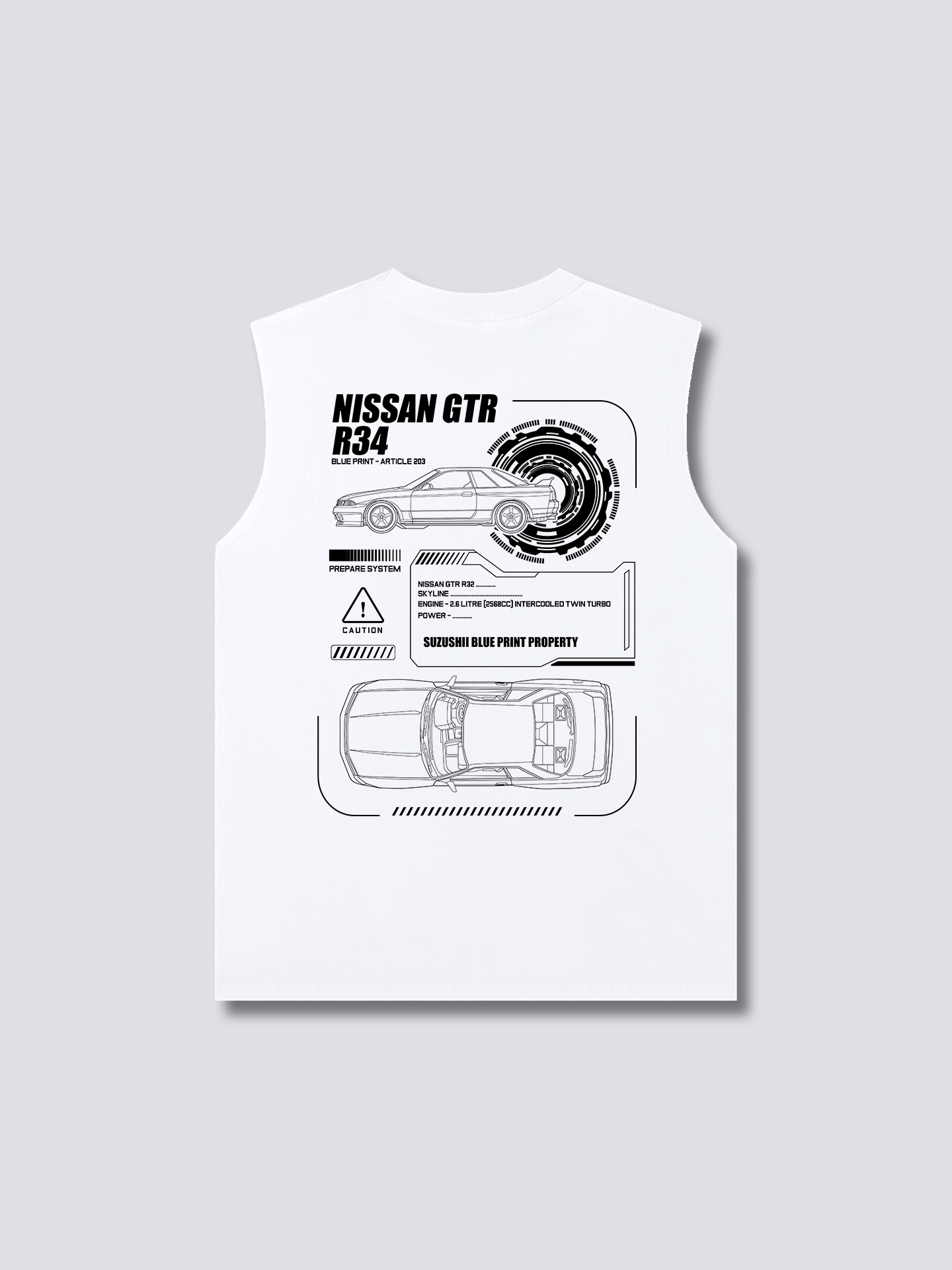 GTR Blueprint Tank Top