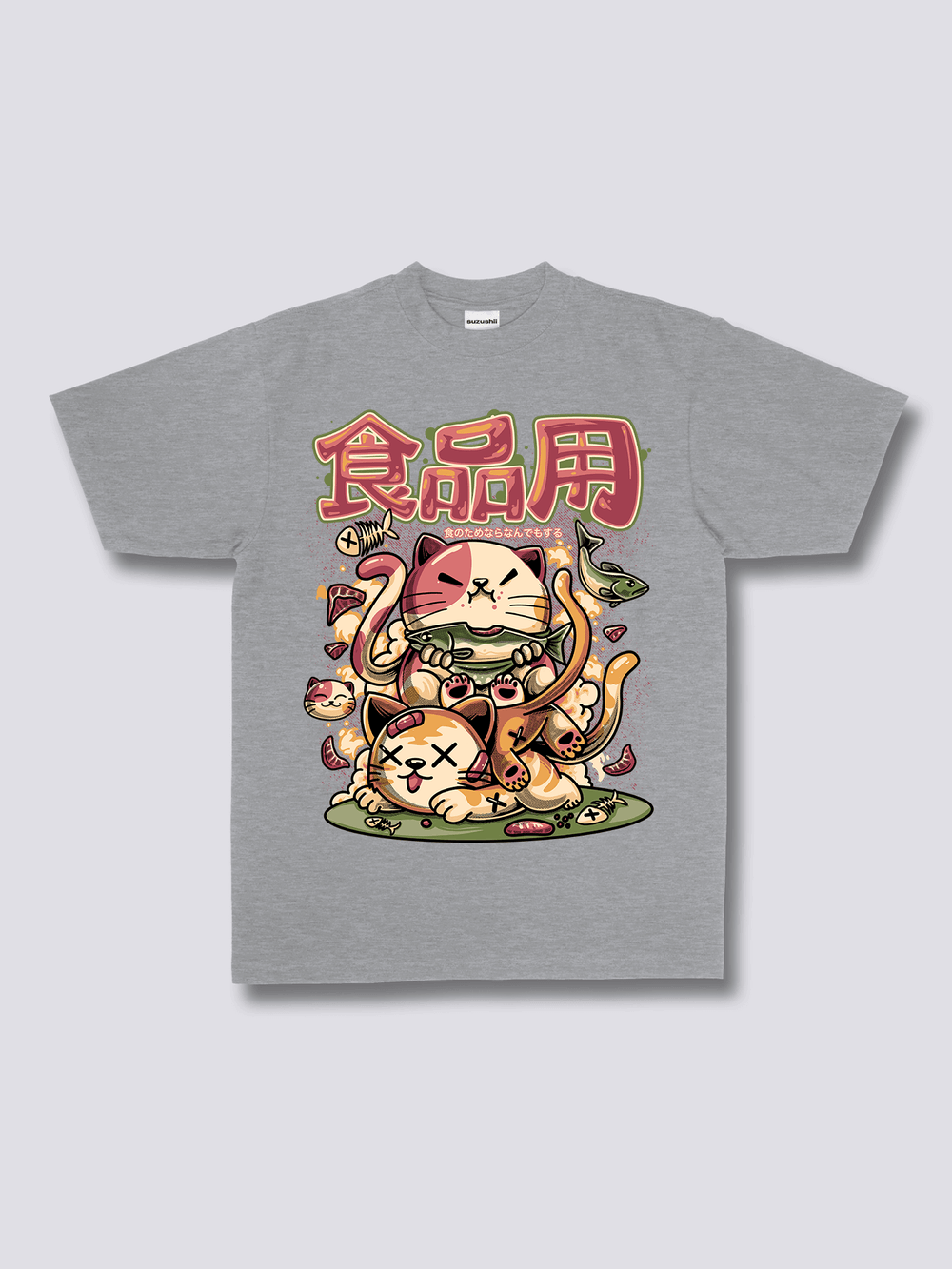 Front Print - Hungry Neko T-shirt