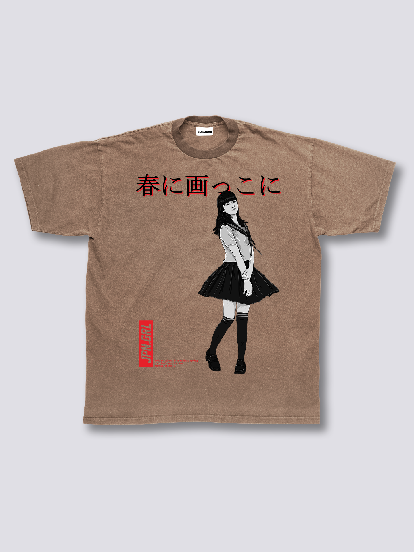 Front Print - Jpn Girl Vintage T-Shirt