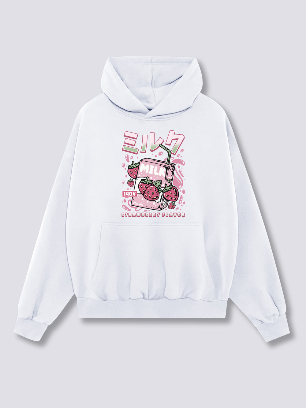 Front Print - Strawberry Milk Hoodie