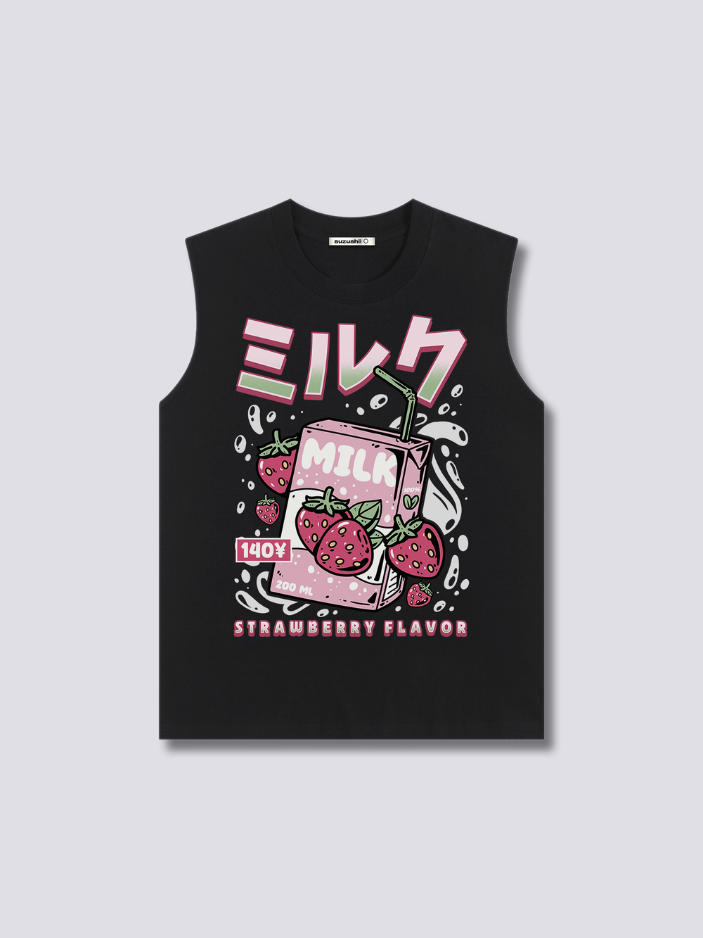 Front Print - Strawberry Milk Tank Top