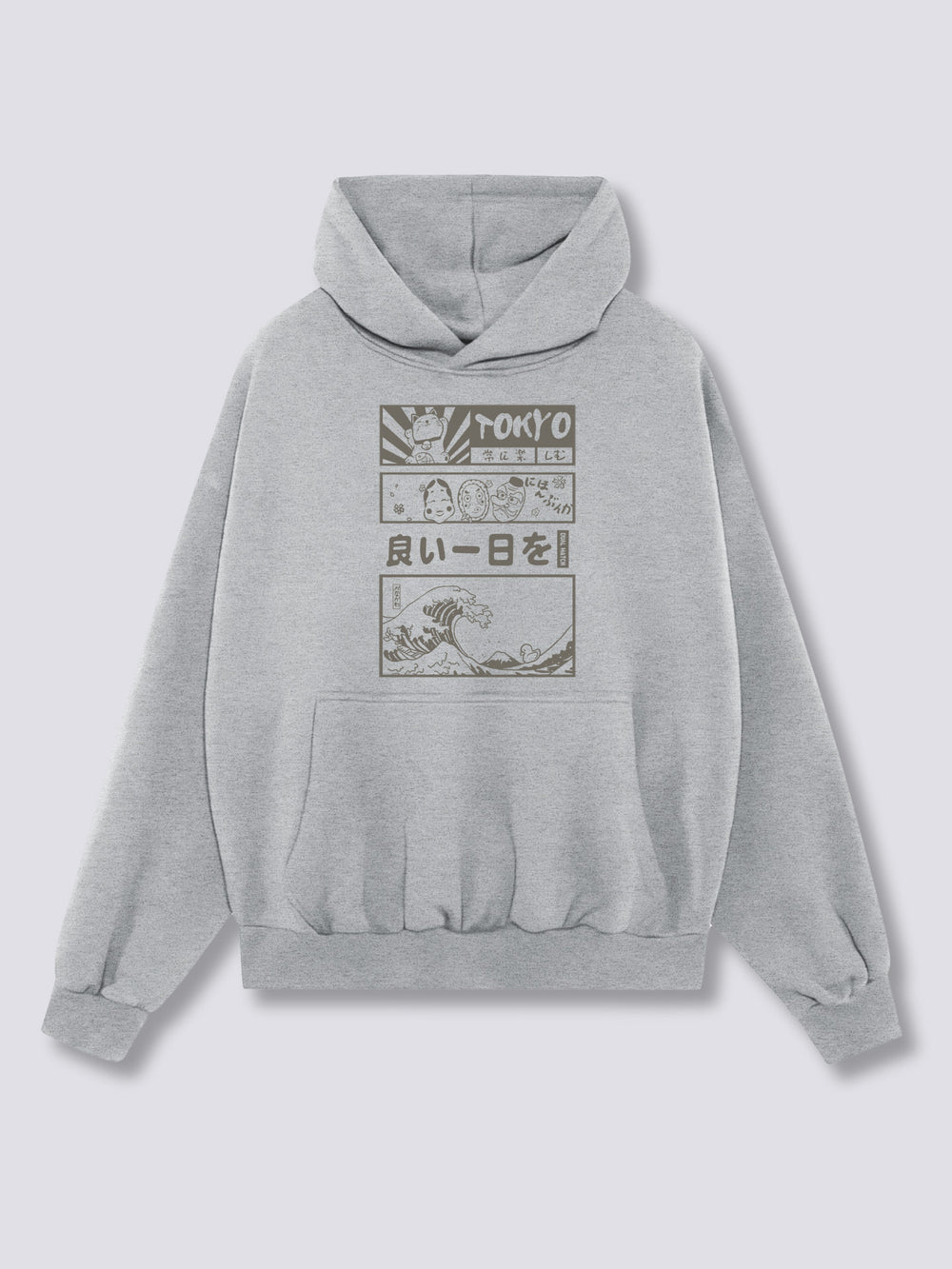 Front Print - Tokyo Wave Hoodie