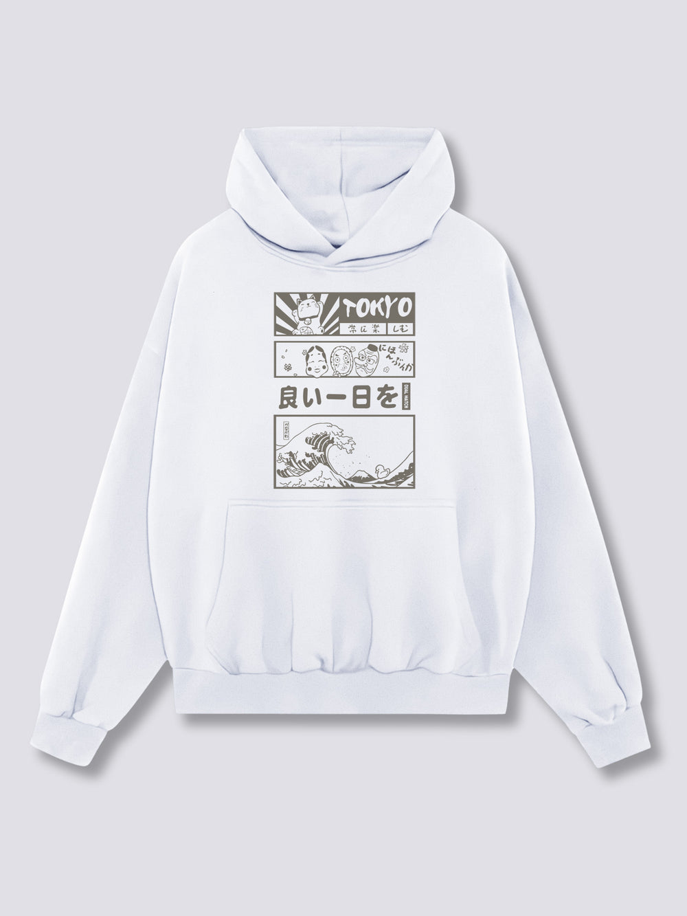 Front Print - Tokyo Wave Hoodie