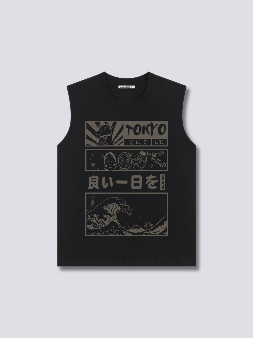 Front Print - Tokyo Wave Tank Top